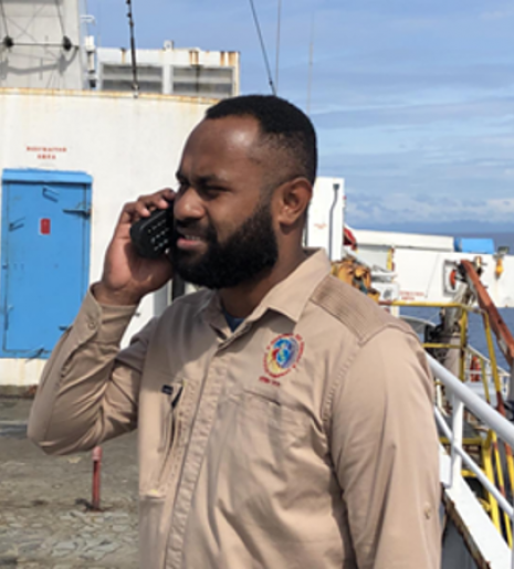 A communications officer from the Fiji National Disaster Management Office. Photo: Fiji NDMO