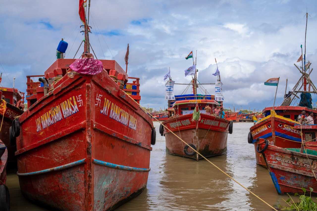 Fishing boats. Photo: WFP/Directorate of Fisheries in Odisha