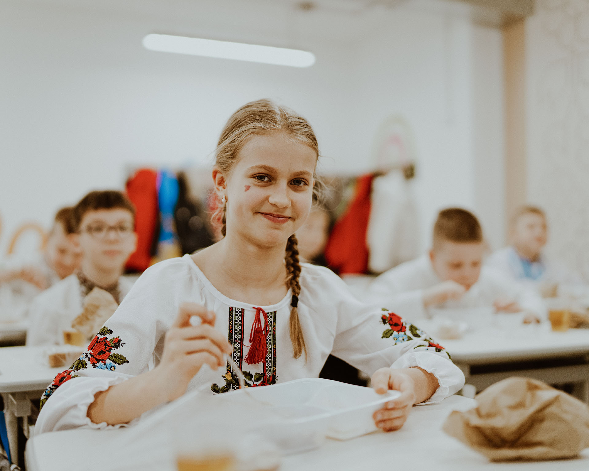Kseniia, student in an underground classrooms in bomb shelters in Ukraine.