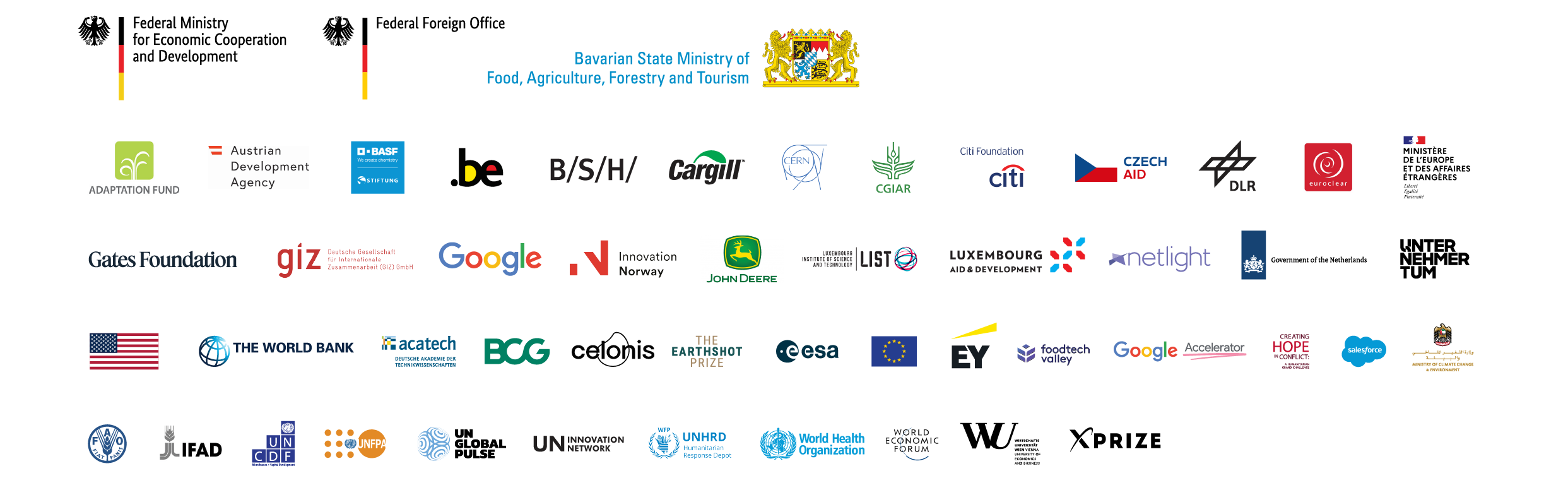 Logo wall of WFP partners