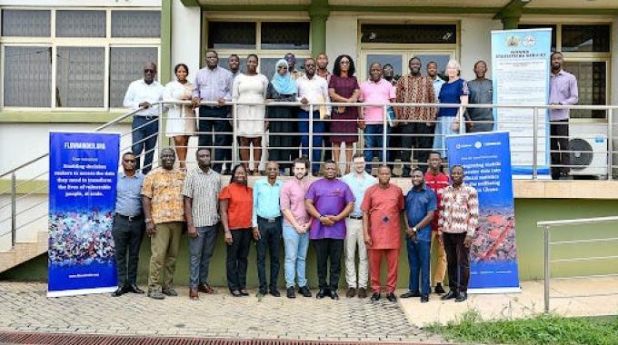 The Flowminder team standing outside after a workshop