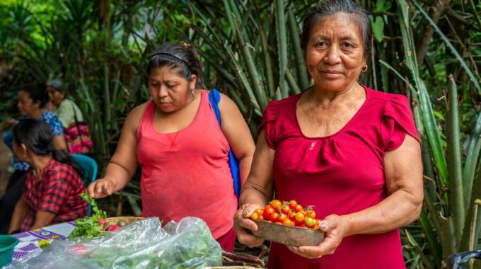 Guatemala. Women in the Plan de Jocote community are growing drought-resistant crops as part of WFP's resilience-building initiative and are now ready for the dry season. Photo: WFP/Giulio d'Adamo.