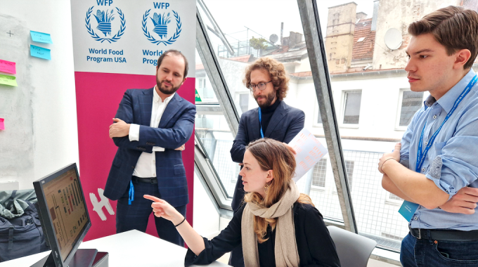 WFP Innovation Accelerator staff in a meeting