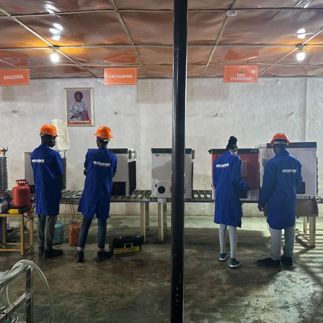 Koolhome Solar Freezer team in Nigeria